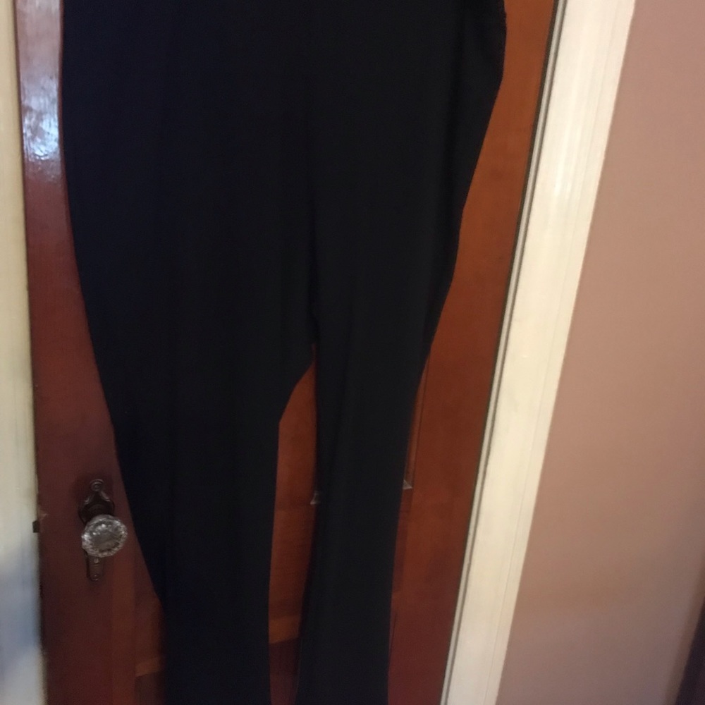 Straight leg black yoga pants